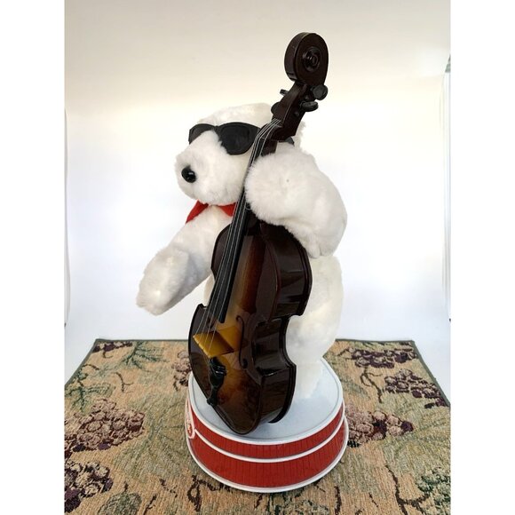 Coca-Cola Musical Polar Bear Jazz Band Bass Player Christmas Decor Music - Picture 3 of 16